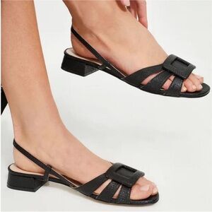 Tuckernuck black woven buckle Edie sandals size 10